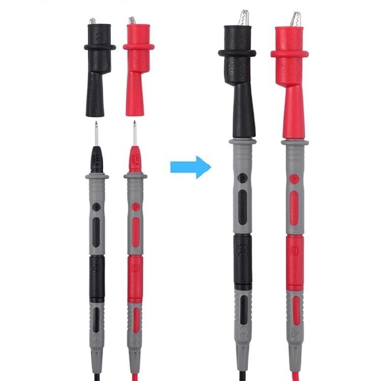 Flexible Multimeter Testing Cords with Textured Handles, 4 mm Banana Terminal Ends and Mixed Contact Pieces for Electrical Service Tasks