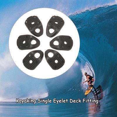 6x Black Kayak D Ring Single Eyelet Tie Down Loop Deck Fitting Rigging