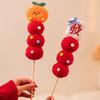 Chinese New Year Plush Candied Haws Ornament Cute Furry Simulated Candied Haws Decoration for Spring Festival Party Supply