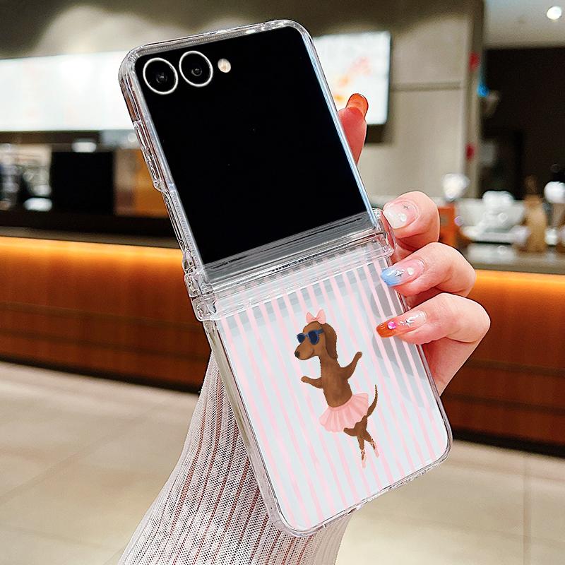 Coconut Stripe Pattern Case For Samsung Galaxy Z Flip 8 7 FE 6 5 4 Z Flip8 Flip7 Flip6 Flip5 Hinged Clear PC Slim Hard Folding Phone Cover