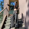 Women's High-Waisted Camouflage Wide-Leg Jeans - Autumn Fashionable Design