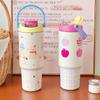 New High-value Stainless Steel Thermos Cup Handle Portable Straw Cup Large Capacity for Students