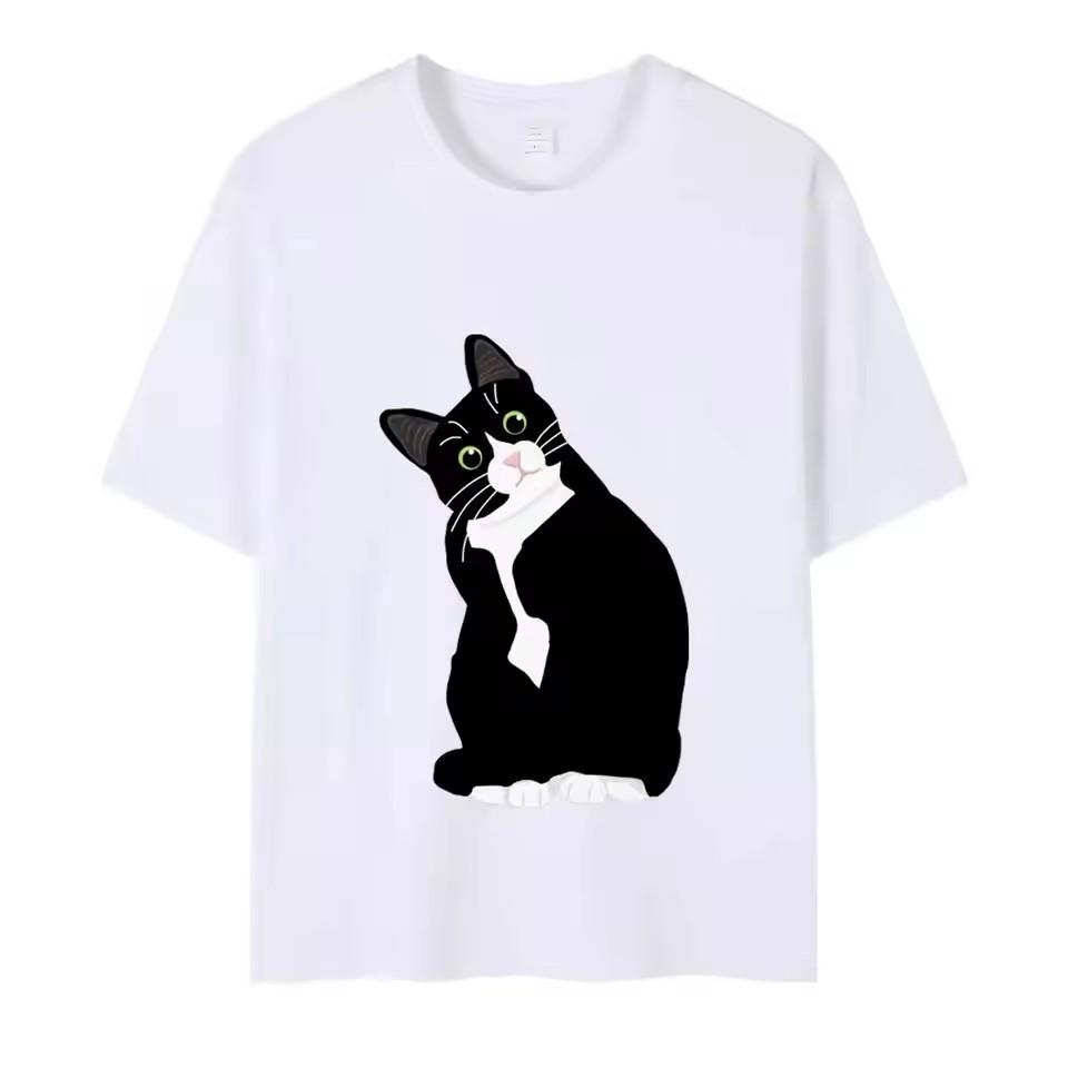 Women's T-shirt Art Cat 3D Printed Clothing Summer Round Neck Fashion Short Sleeve Elegant Casual Top Women's Clothing