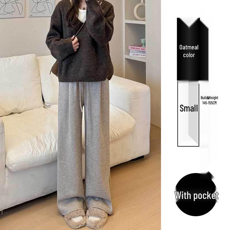 

145 Petite Dark Gray Women s Wide-Leg Velvet Pants - XS Autumn/Winter Casual Relaxed Fit XL (Recommended 116-125 lbs)