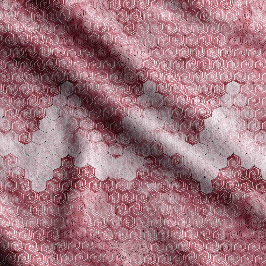 Soimoi Geometrischer Druck, Baumwollbatist, Quiltstoff, verkaufter Massenware 42 Zoll breit, mittelschwerer Baumwollstoff,