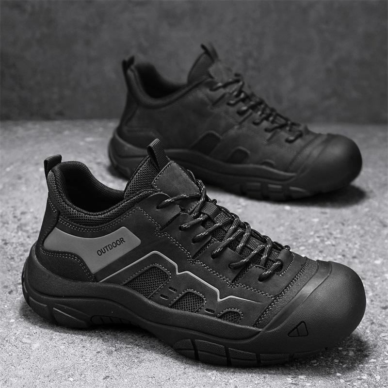 Men's Non-Slip Outdoor Sneakers New Leather Treking Footwear for Men Casual Hiking Shoes Travel Climbing Camping Trainers