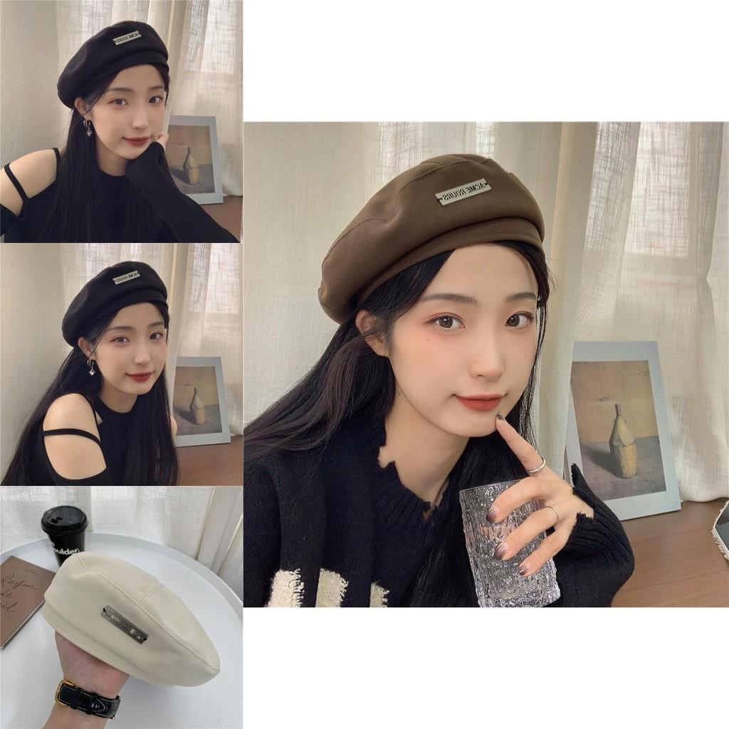 Stylish Woolen Beret Hat For Women Trendy Autumn Winter Artist Cap With English Letter Details