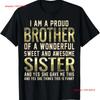 Funny S for Brother From Awesome Sister T Shirt Birthday Vintage Washed Homme Soft Breathable Top For Everyday Wear Stylish