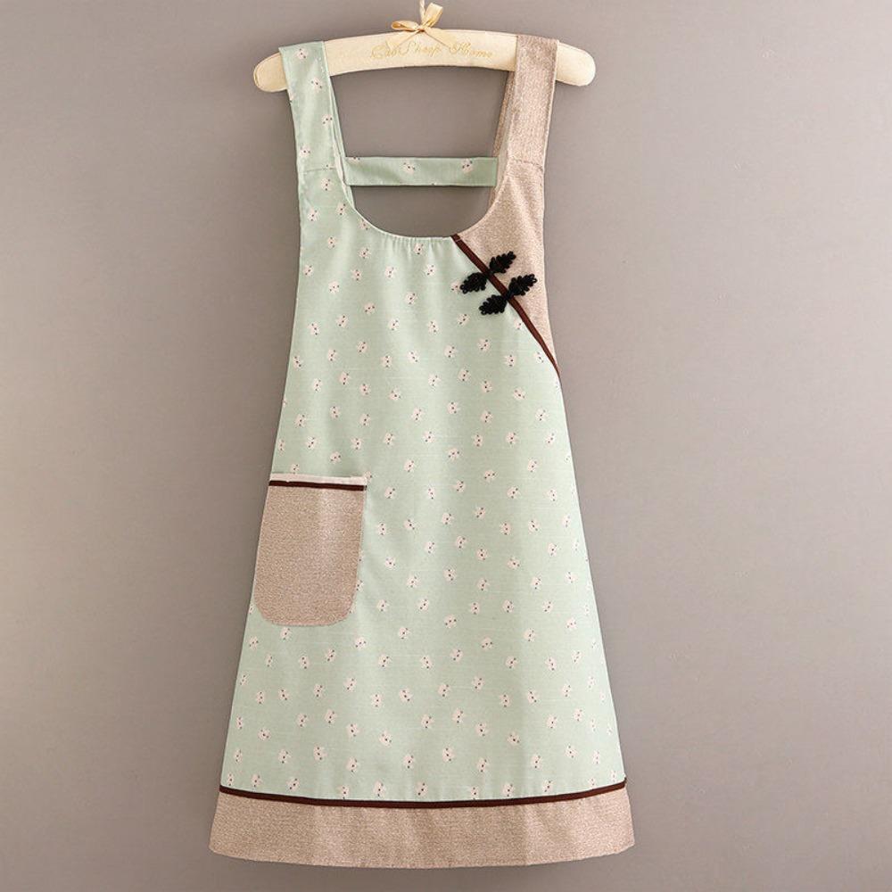 Stain-resistant Canvas Apron with Pocket Cooking Apron Creative Chinese Style Apron Women s Style 4