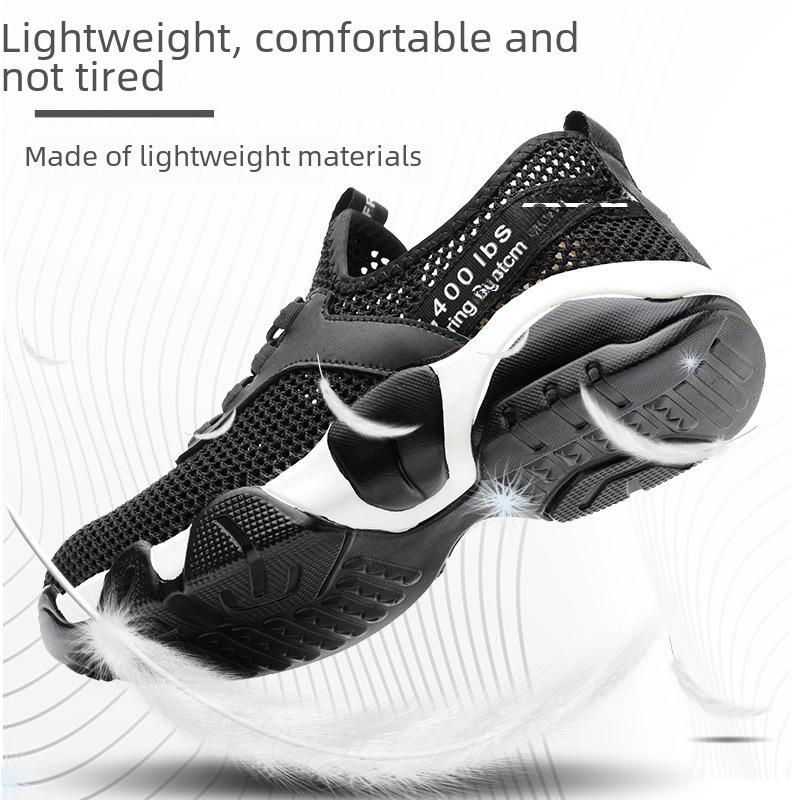 Men's Lightweight Safety Work Shoes: Anti-Smash, Anti-Puncture, Breathable, Non-Slip, Wear-Resistant.