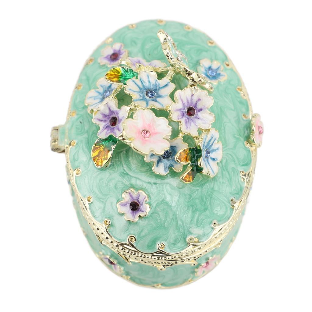 Hand Painted Trinket Box Enamel Vintage Jewelry Storage Box Metal Jewelry Organizer Decorative