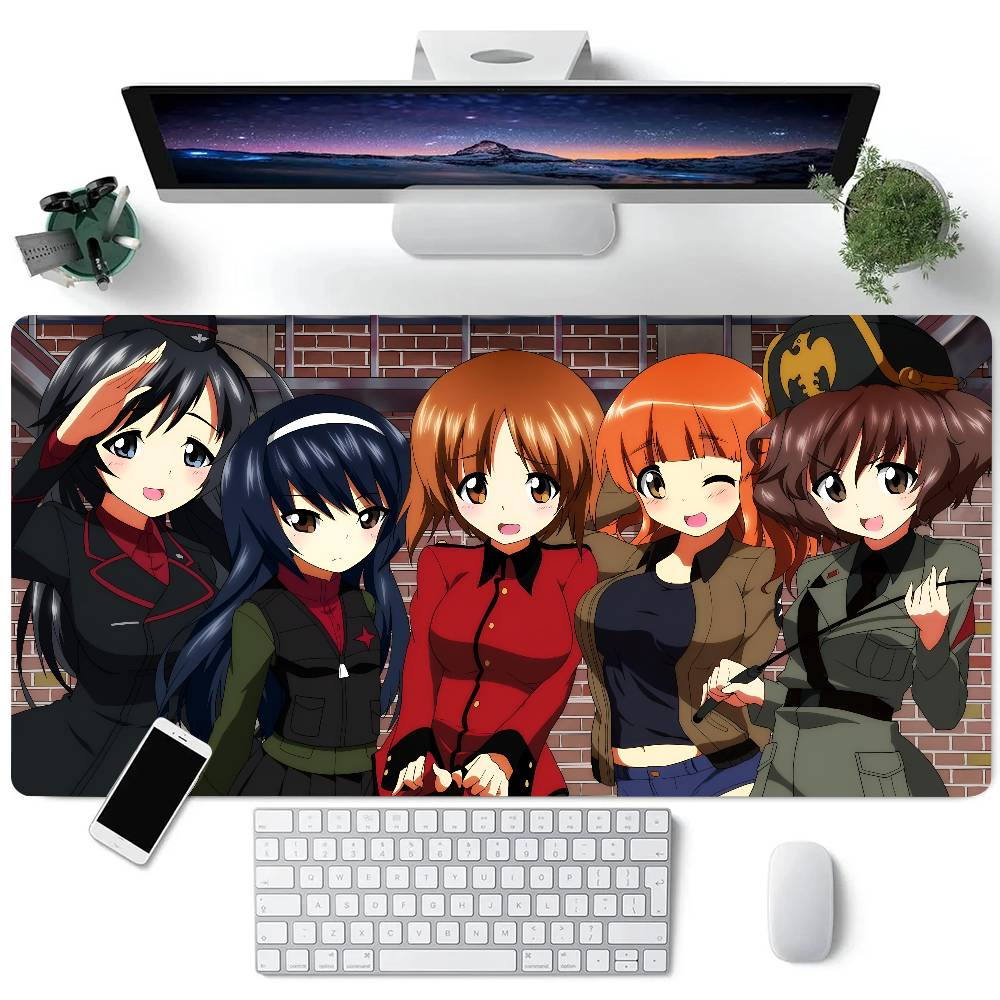 Classic Anime Girls Und Panzer Mousepad Large Keyboard Desk Mat Gaming Mouse Pad LockEdge Non-slip Mat