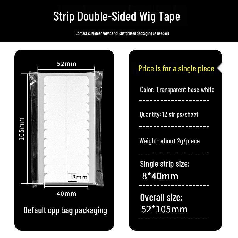 Invisible Waterproof Wig Glue Tape - Transparent, Sweatproof, Traceless, High Viscosity Adhesive