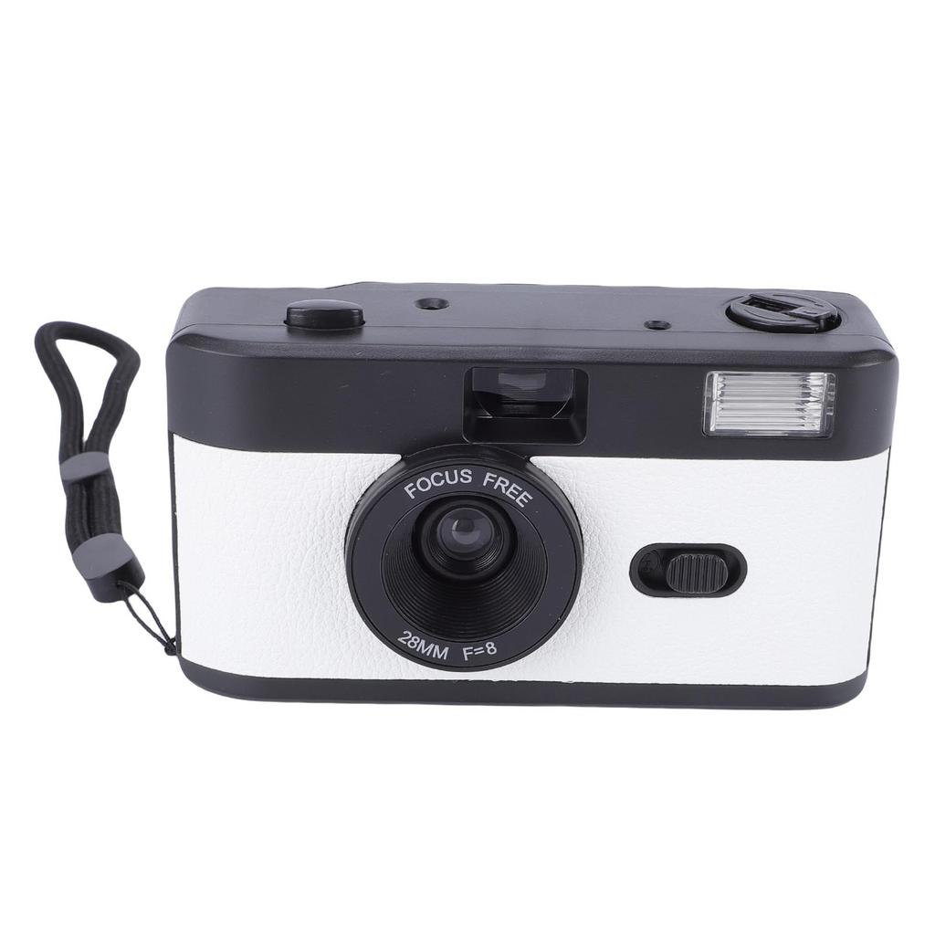 35mm Film Camera 28mm F/8 Reusable Retro Film Camera with Flash 27 Color Films for Students Adults Birthday Gifts