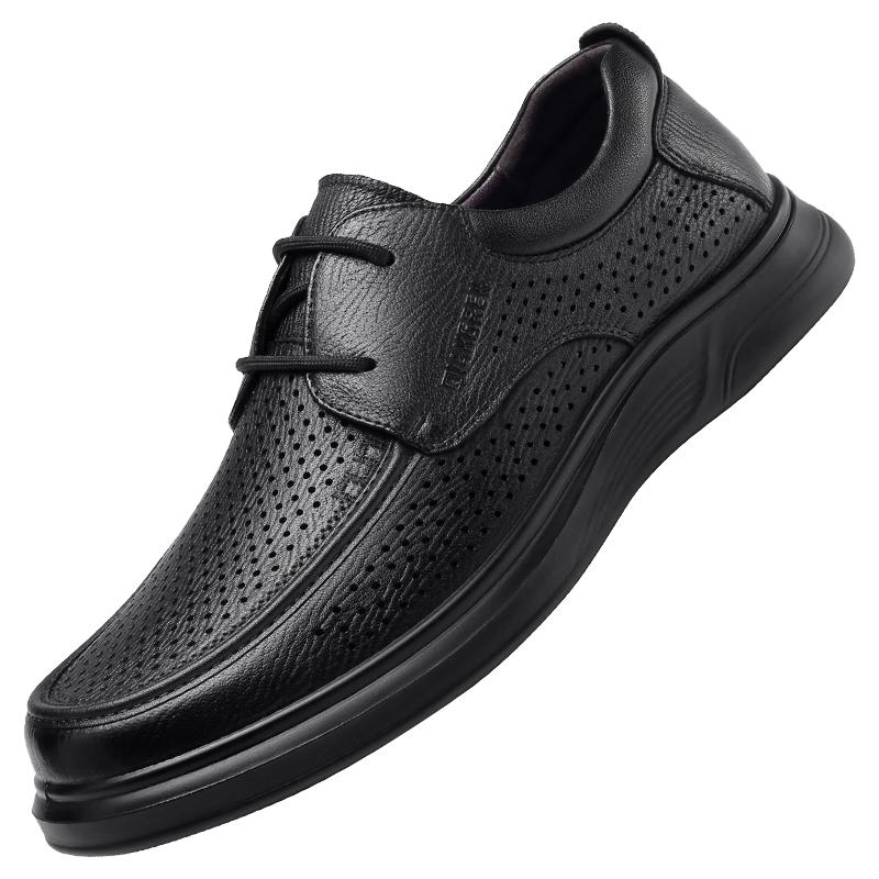 Men s Breathable Hollow Leather Sandals 41