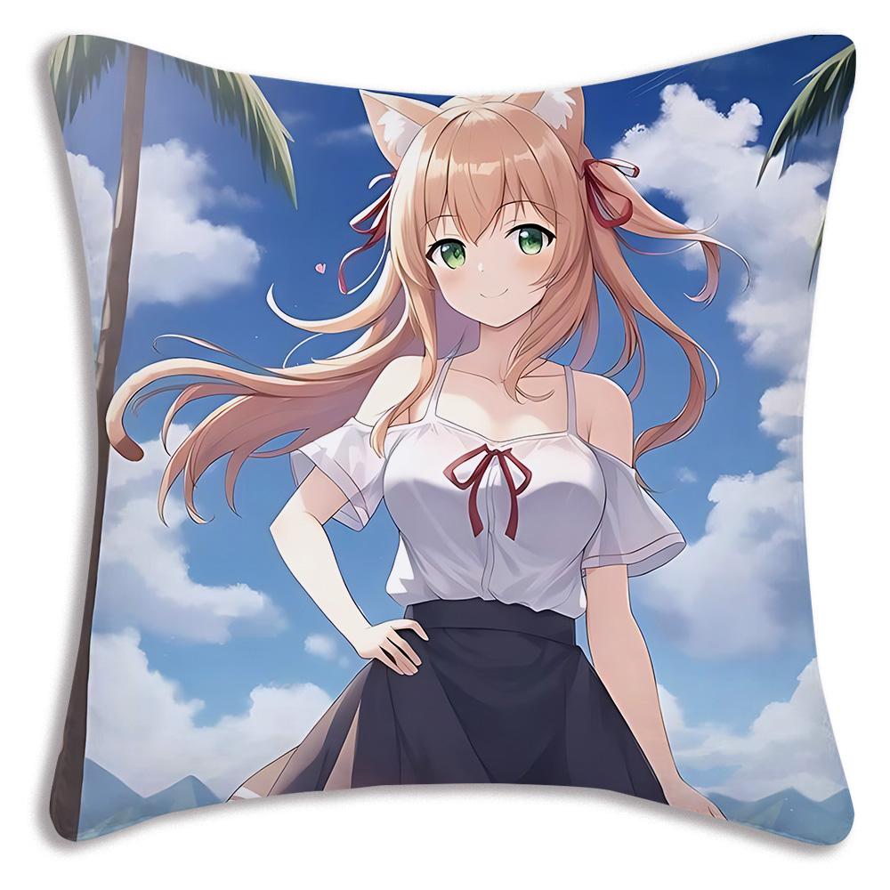 Cute The H-Helpful Fox Senko San Pillow Covers Cartoon Sofa Decorative Home Double-sided Printing Short Plush Cute Cushion Cover