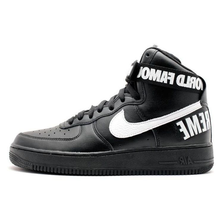 

Мужские кроссовки Nike Supreme x Air Force 1 High SP черные, белые 698696-010