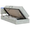 LED Storage Bed with Mattress Light Grey 90 X 200 Cm Velvet