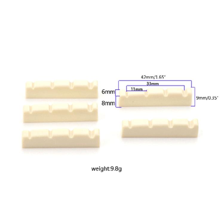 5Pcs Slotted Top Guitar String Nut Replacement for 4 Strings Musical Instrument