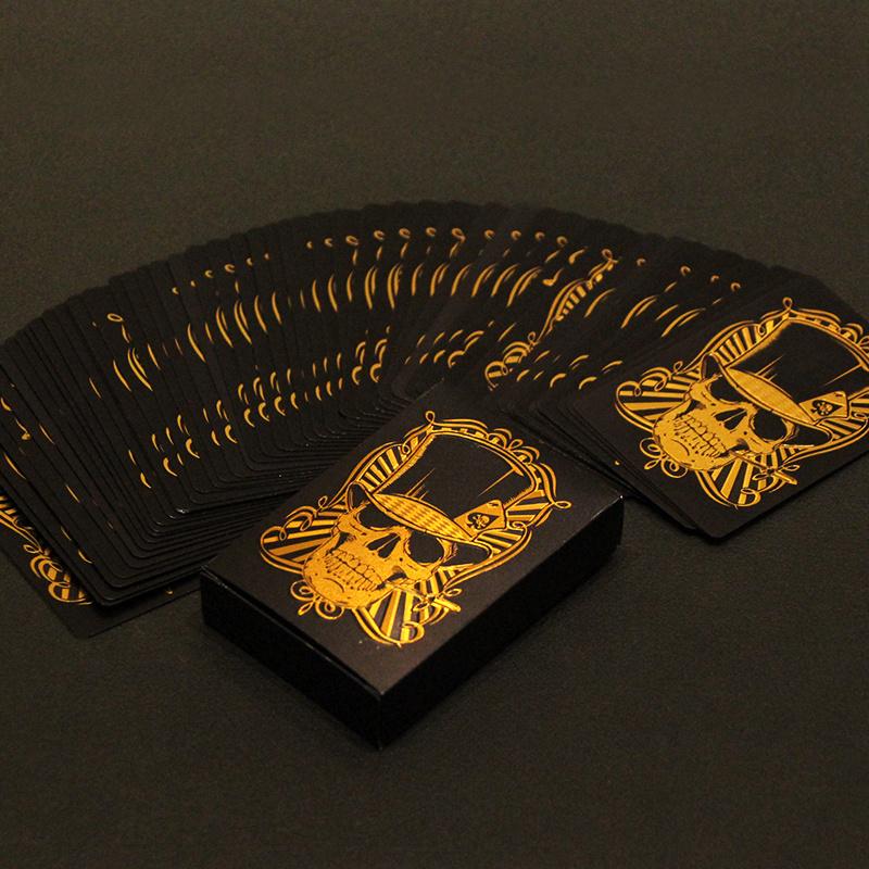 Skull Playing Cards Waterproof Magic Poker Suit Gold Silver Durable Card Set Classic Party Game for Family Gift Collection