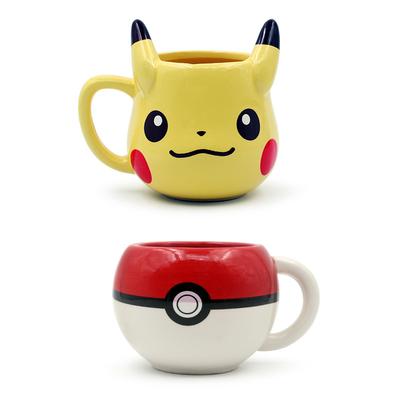 Japońskie Anime Ceramiczne Kubki, Mugi, Kubki do Wody dla Dzieci, Kubki dla Dziewczynek, Śliczne Kubki Pikachu, Kubki Poke Ball