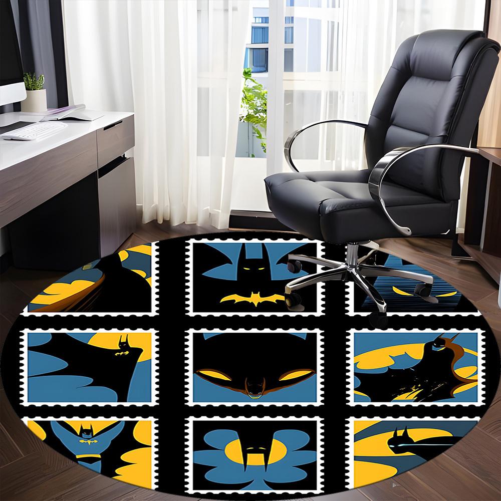 1pc Batman Office Round Area Rug, Under Office Chairs Bedroom Living Room Home Decor, Room Deco, Available in Various Sizes169