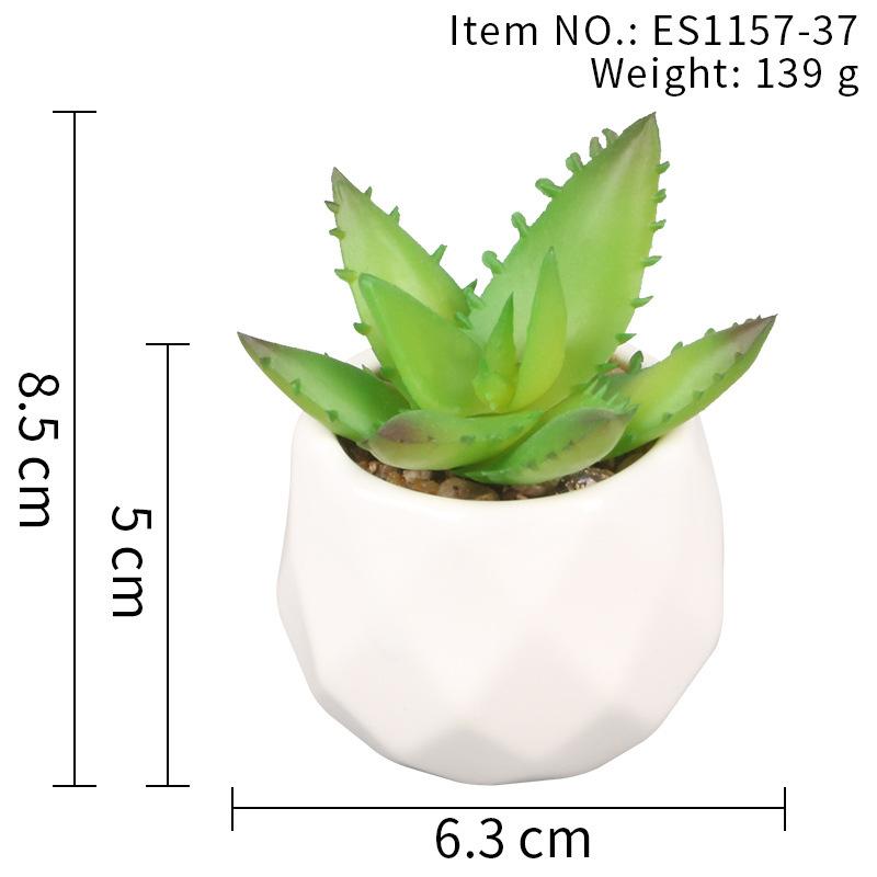 Office Potted Plant Fake Succulent Ceramic Pot Mini Pink Succulent Diamond Cup Potted Plant Second Hair Anti-Drop Potted Plant