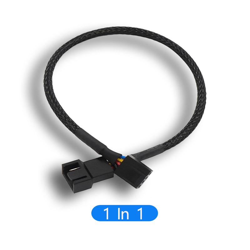 

27cm Black3/ 4-Pin PWM Fan Cable Separator Extension Cable for 1-4/3/2/1 Way Connections Computer Hardware Accessory 1PC