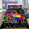 Custom Name Among us Pattern Bedding uilt Set uilt Cover Pillowcase Home Decoration Birthday Gift (1*duvet cover+2*pillowcase without core)