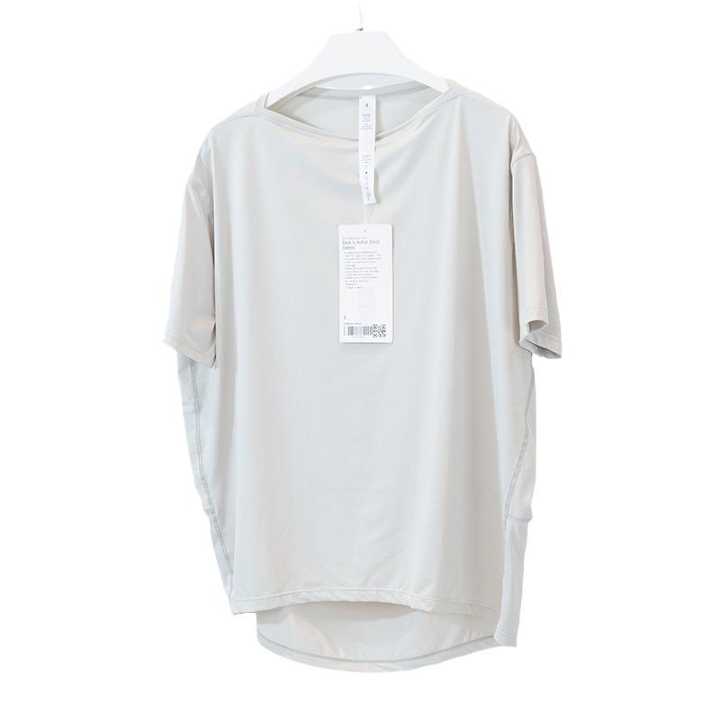 Damen Sommer Eisiges Nylon Yoga Top - Sonnenschutz, Atmungsaktiv, Hohe Elastizität, Lockere Passform, Bequemer Kurzarm für Fitness