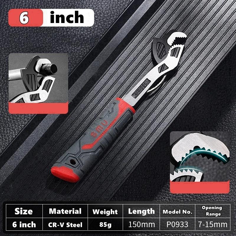 6 Inch Niversal Multifunctional Self-Locking Wrench Fast Adjustable Wrench CR-V Bathroom Wrench Plumber Multi Hand Tool