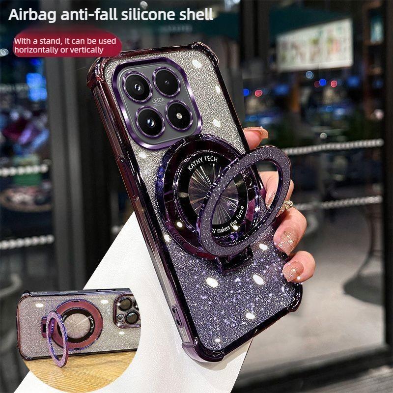Plating Glitter Stand Case voor MOTO Edge 70 60 50 S Fusion NEO Pro G77 G67 G86 G56 G66J G66Y G06 G75/84/54/34/24/04 Cover