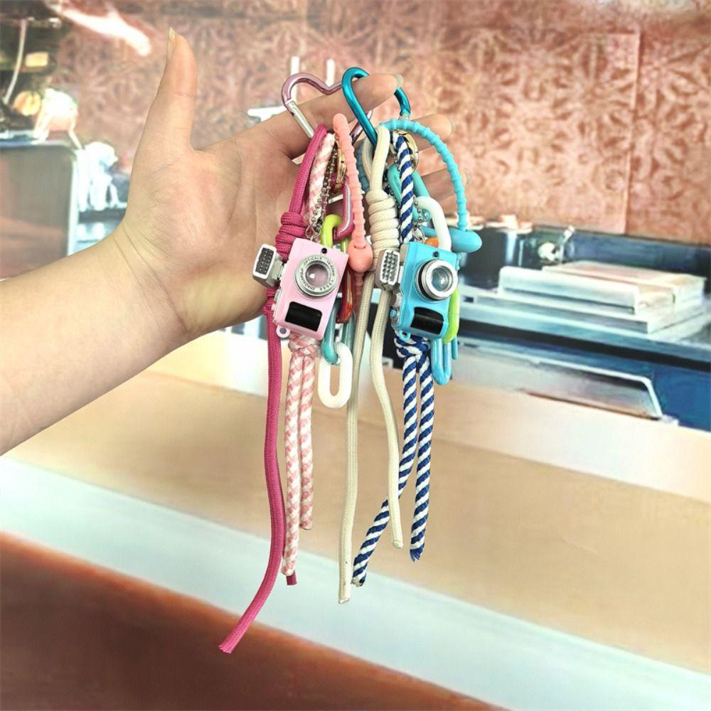 Miniature Love Hanging Buckle Colorful Camera Pendant Cute Nylon Rope Bag Pendant  Car Key Pendant