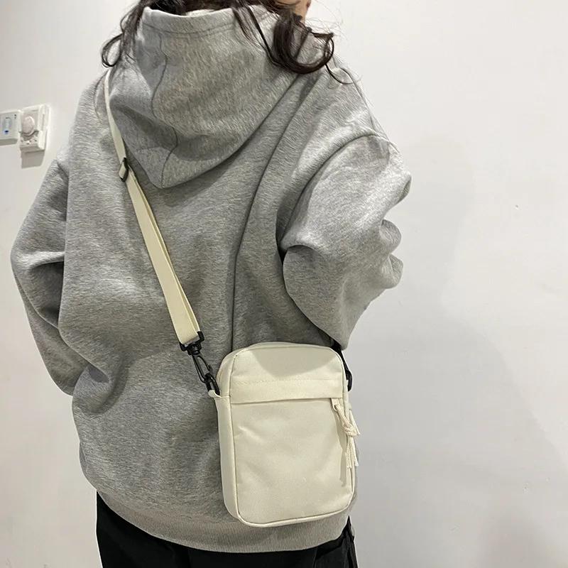 

Модная нейлоновая повседневная простая сумка для телефона, маленькая сумка через плечо, новые модные тенденции, спортивные сумки через плечо для мужчин и женщин белый