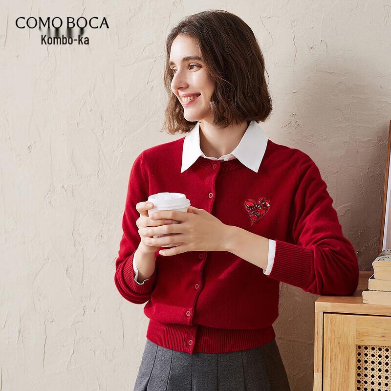 

Women s Premium Cashmere Round Neck Cardigan L