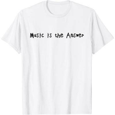 CHzwBEST La Musique Est La Réponse Amusant Amateurs de Musique Musicien Chanteur T-shirt