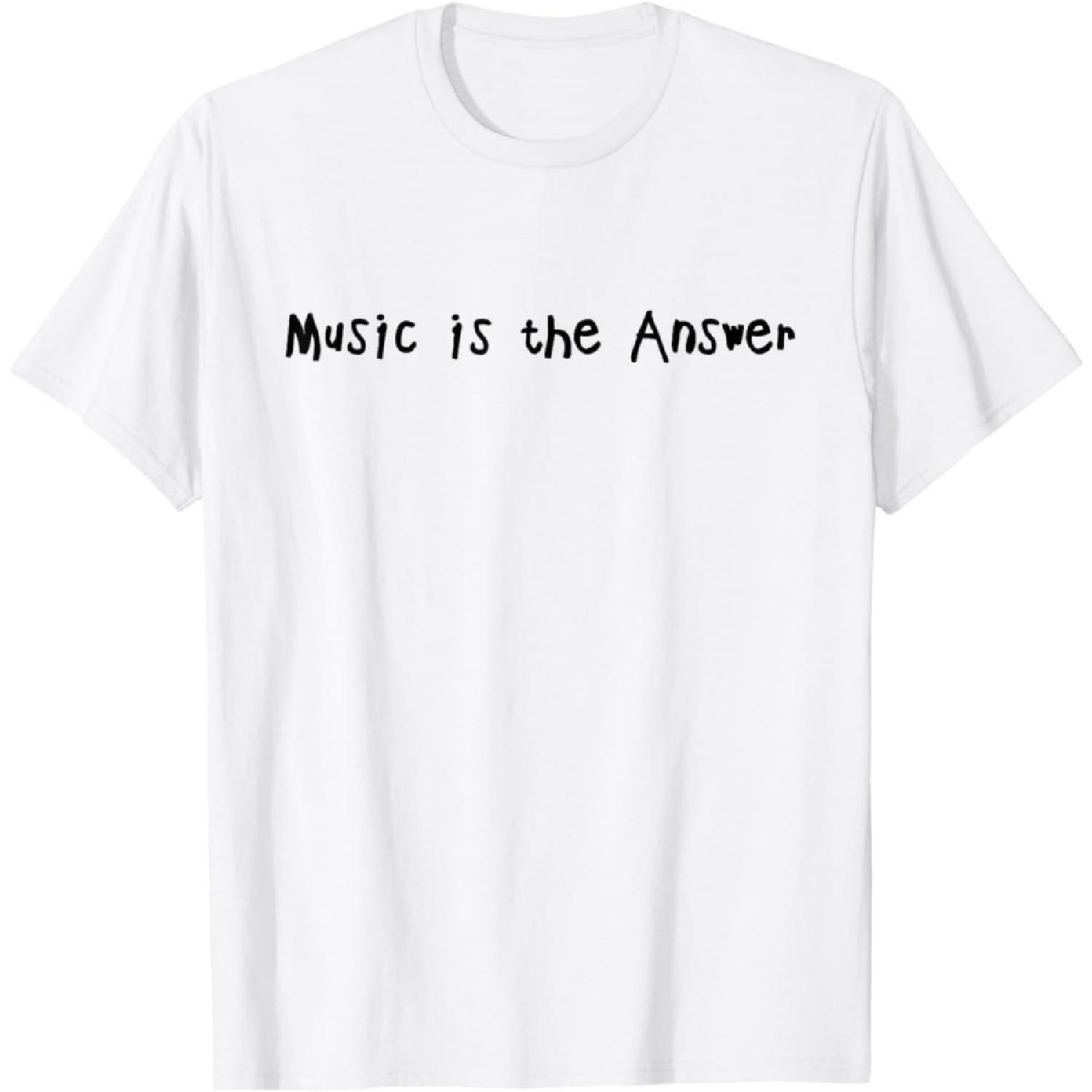 

CHzwBEST Music is The Answer Funny Music Lovers Musician Singer T-Shirt XXXXXL білий