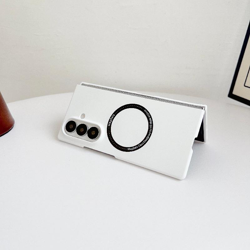 Samsung Z Fold7 Case: Iridescent Magnetic Ring, Drop-Proof, with Screen Protector