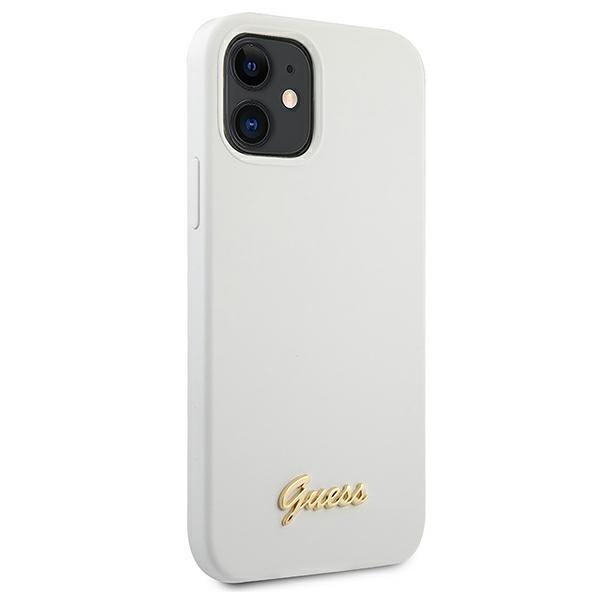 Guess Guhcp12Slslmgwh Iphone12 Mini 5,4 Biały/White Hardcase Metal Logo Script