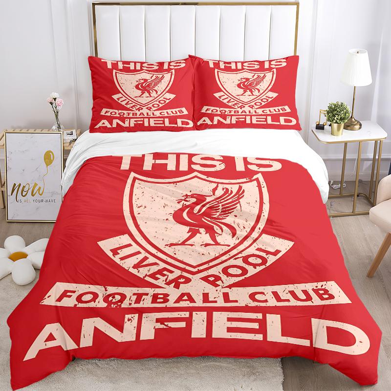 3Pcs Anfield Liverpool'S Home Football Bedding Sets For All Sizes New 3D Printed Bed Cover Comforter Duvet Cover Pillowcase Bedroom Decoration