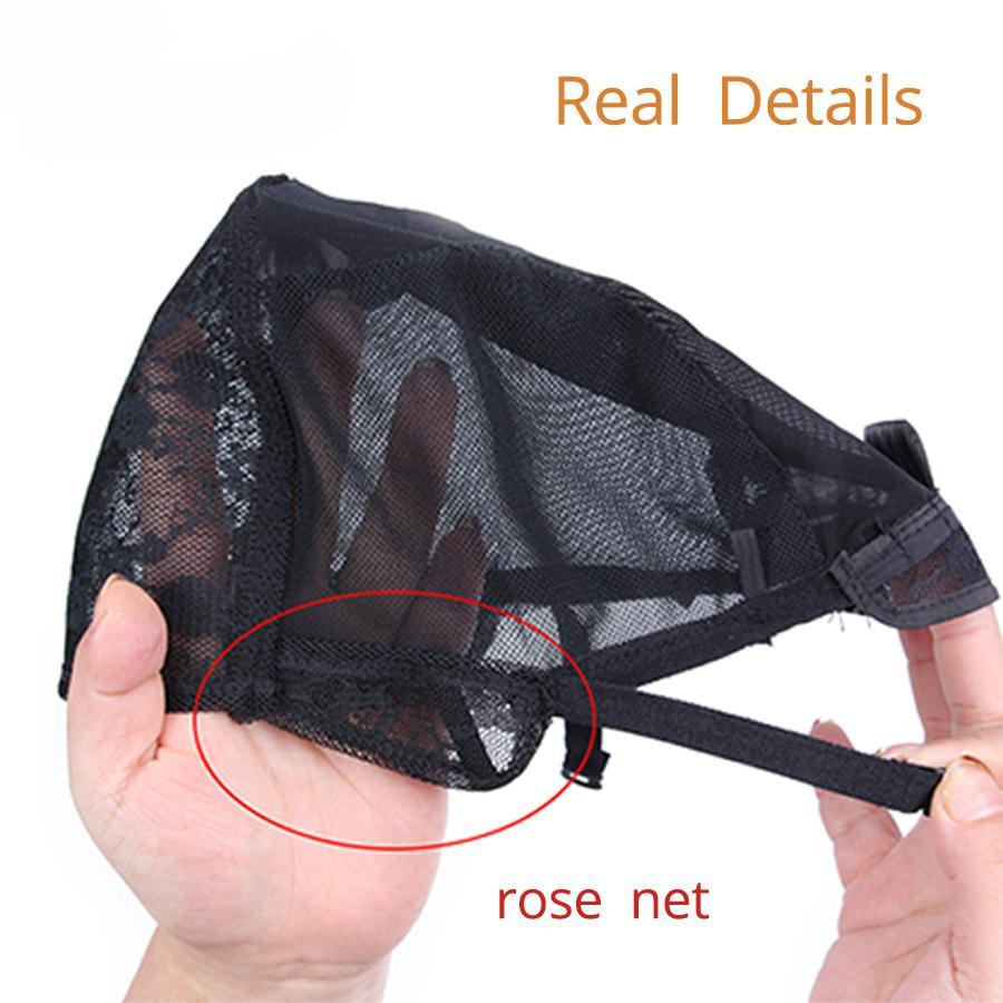 Beste XL/L/M/S verstellbare Webkappe für die Perückenherstellung, doppellagige Spitzen-Perückenkappen zum Verkauf, schwarze Haarnetz-Nylon-Perückenkappe