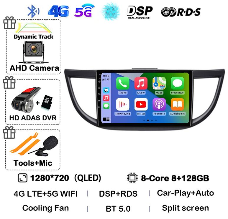 Android 14 Carplay For Honda CRV CR-V 2011 2015 2016 2017 2018 Car Radio Multimedia Video Player Navigation GPS Head Unit Stereo