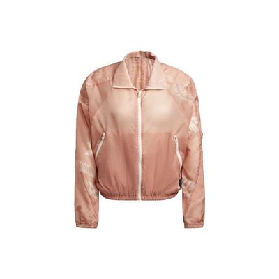 Stand Collar Drawstring Sports Training Jacket Women Jacket Red Pink H39732