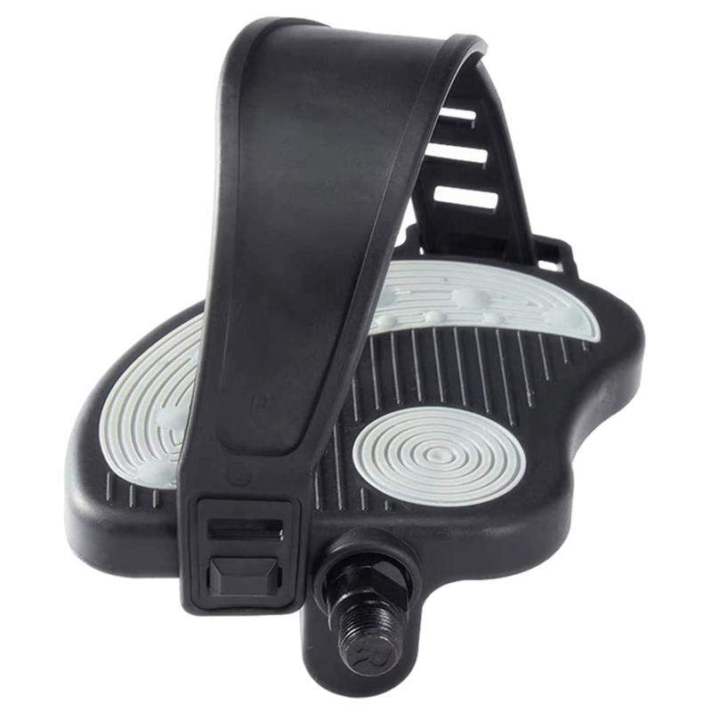 1 Pair 1/ 2 Exercise Bike Pedals with Strips, Stationary Recumbent Bike Pedals for Indoor Exercycle Bike, Spin Bike