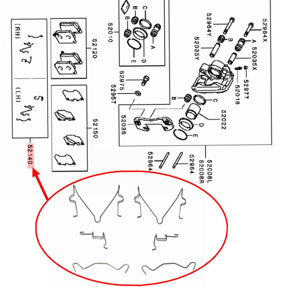 6 Piece Rear Brake Clip Clamps Set For Mitsubishi For Pajero For Montero MR389630 Designed for Effective Brake Repair China Mainland