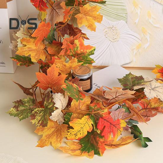 175/200CM Künstliche Ahornblattgirlande für Haus, Garten, drinnen und draußen, zum Aufhängen, künstliche rote Blätter, Pflanzen, Reben, Halloween, Erntedankfest, Dekoration