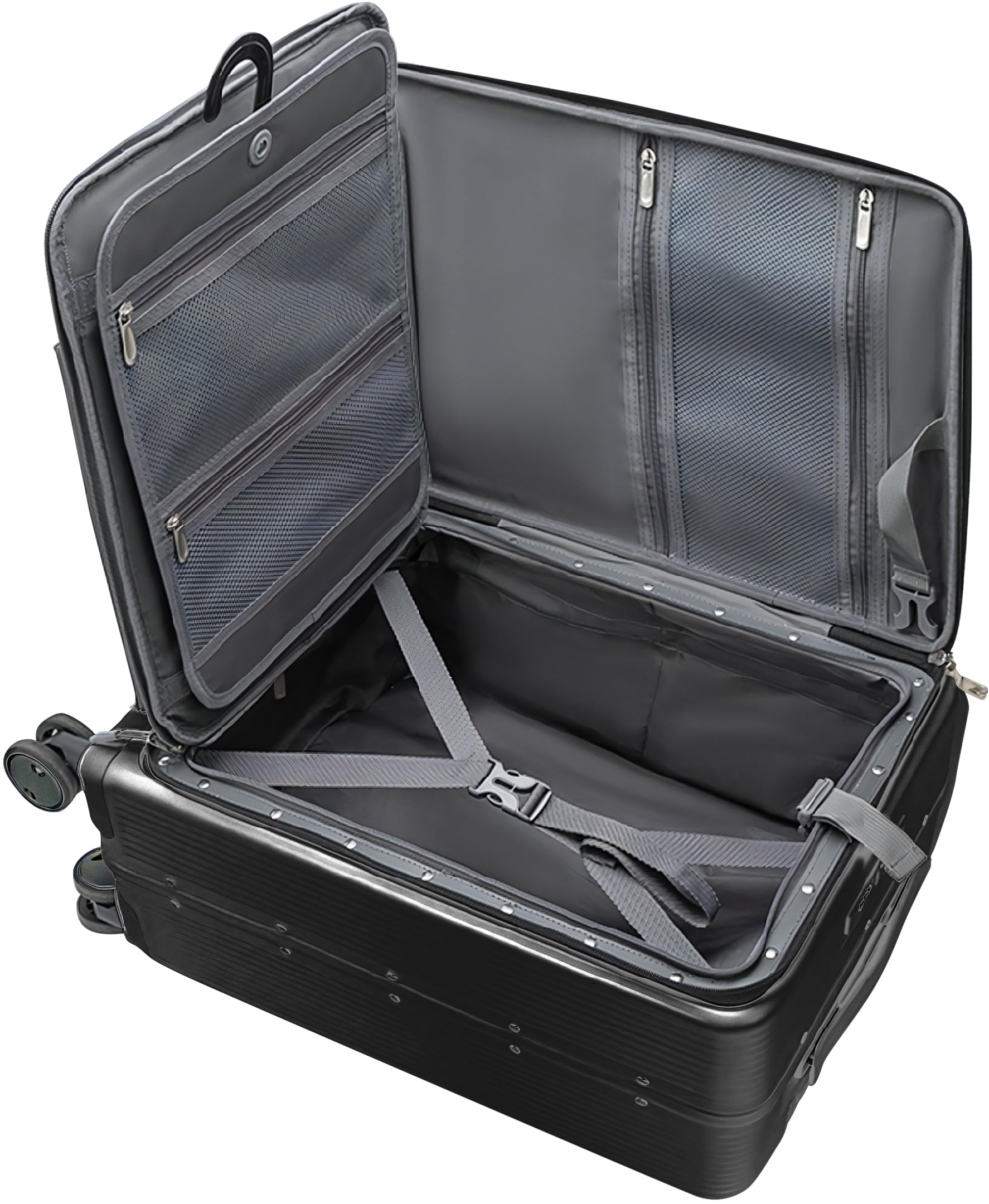 

carry front carry double TSA zipper business with pouch S [ABIBA] 2-sided stand-up, 4-sided access, suitcase, case, multi-function opening, carry-on,
