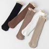 Warme Baby Baumwollsocken Frühling Herbst Rüschen Kniestrümpfe Prinzessin Kinder Strick Lange Strümpfe Kinder Lange Socke