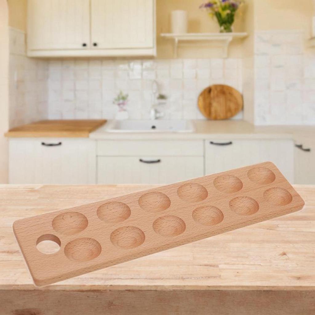 Egg Holder Organizer Portable for Countertop,Kitchen Decoration,Wooden Storage Tray