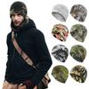 Reversible Windproof Fleece Beanie Hats Mens Winter Skull Cap Camouflage Thick Beanie Unisex Stretchy Cuffed Beanie with Fleece